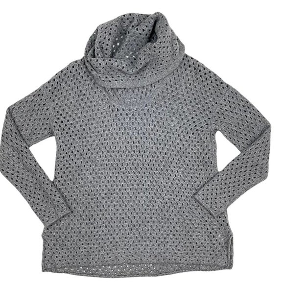 James Perse Sweaters - James Perse Marina Funnel Neck Sweater Open Knit Stitch Gray WARM!